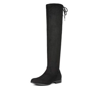 DREAM PAIRS Women's Low Heel Thigh High Over The Knee Flat Boots