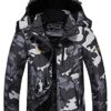 MOERDENG Men's Waterproof Ski Jacket Warm Winter Snow Coat Mountain Windbreaker Hooded Raincoat Snowboarding Jackets